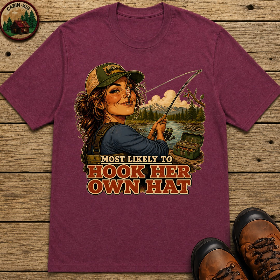 Hook Her Own Hat T-Shirt - Berry