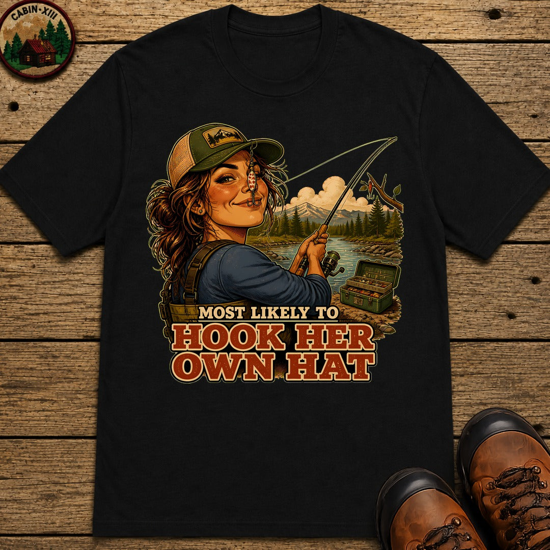 Hook Her Own Hat T-Shirt - Black