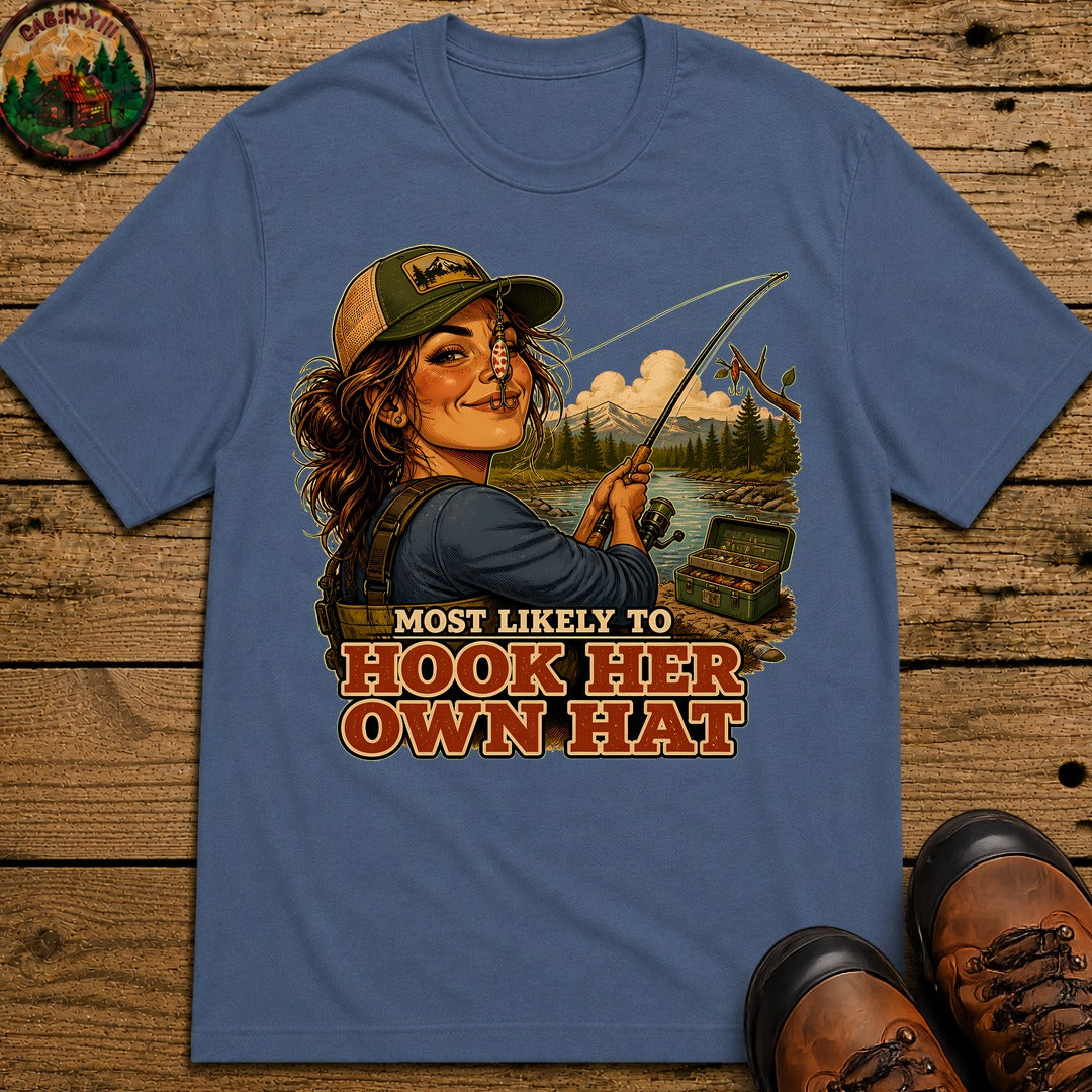 Hook Her Own Hat T-Shirt - Blue Jean