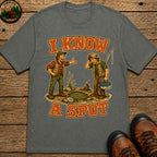 I Know A Spot Fishing T-Shirt - Pepper
