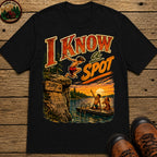 I Know a Spot — Vintage Lake Jumping Summer Camping Tee - Black