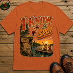 I Know a Spot — Vintage Lake Jumping Summer Camping Tee - Yam