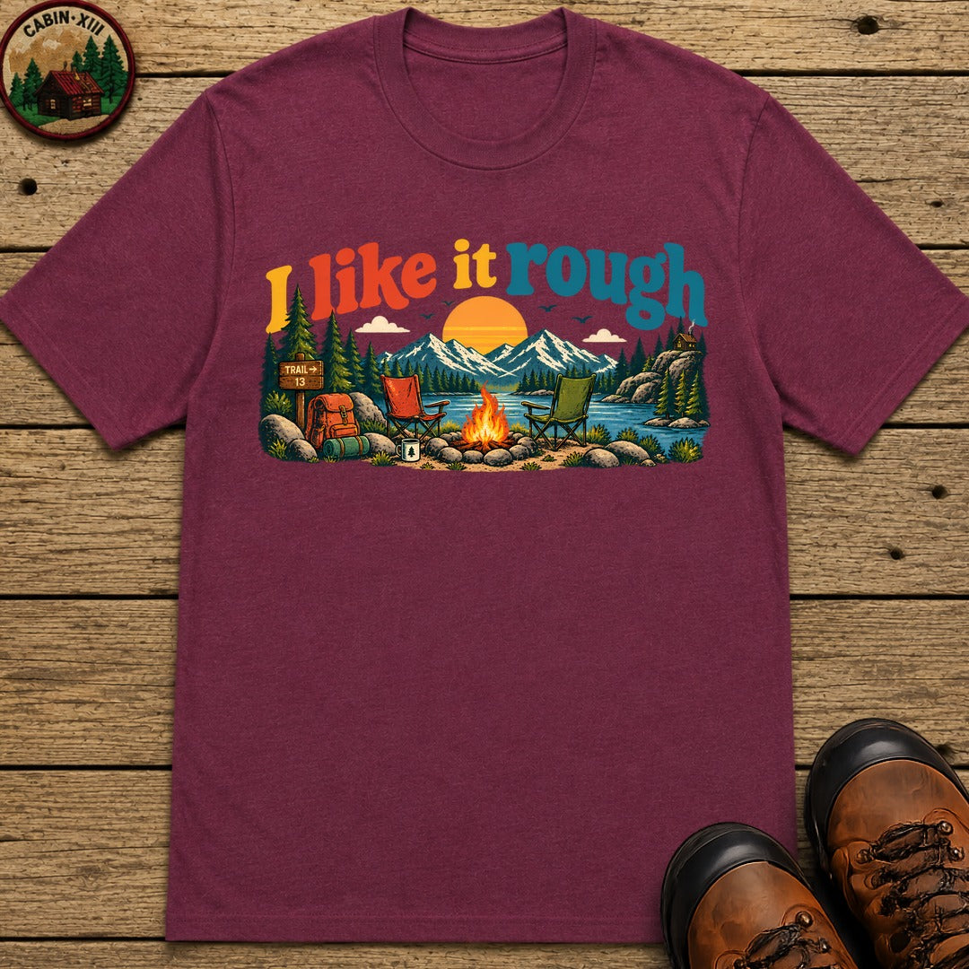 I Like It Rough Half Color T-Shirt - Berry