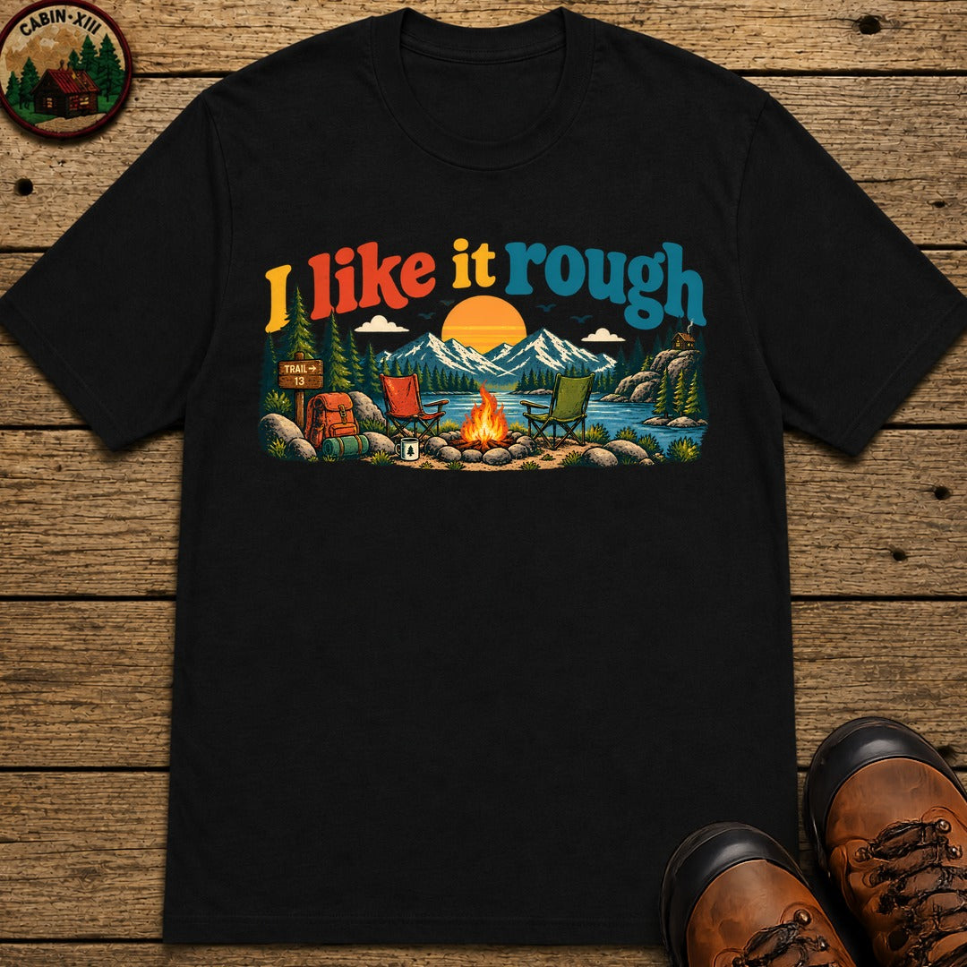 I Like It Rough Half Color T-Shirt - Black