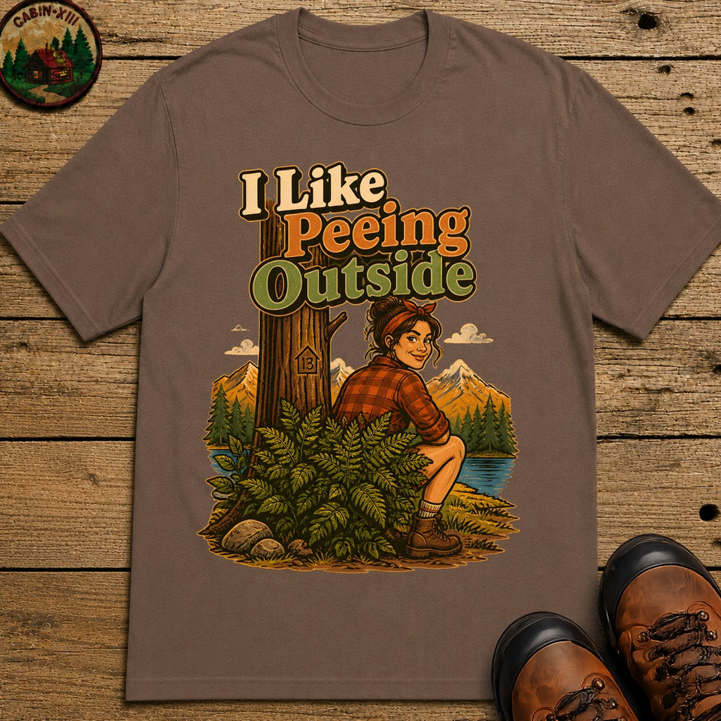 I Like Peeing Outside (Female) T Shirt - Espresso