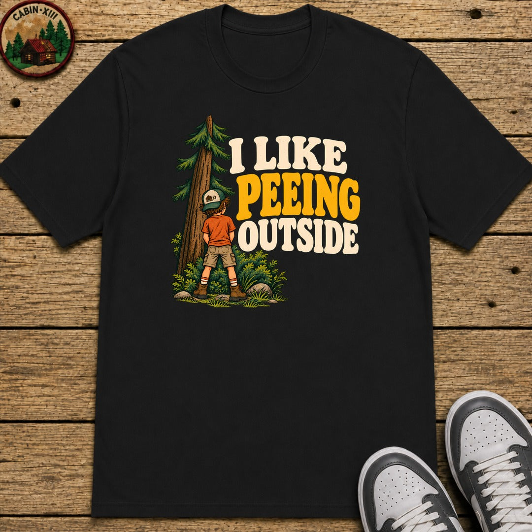 I Like Peeing Outside Kids T-Shirt - Black
