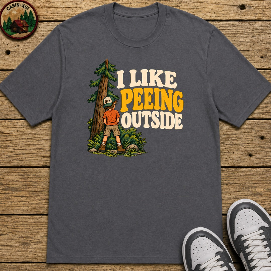 I Like Peeing Outside Kids T-Shirt - Charcoal