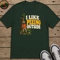 I Like Peeing Outside Kids T-Shirt - Forest Green
