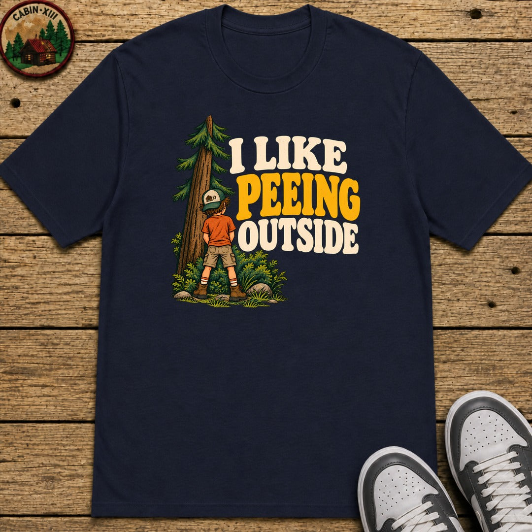 I Like Peeing Outside Kids T-Shirt - Navy