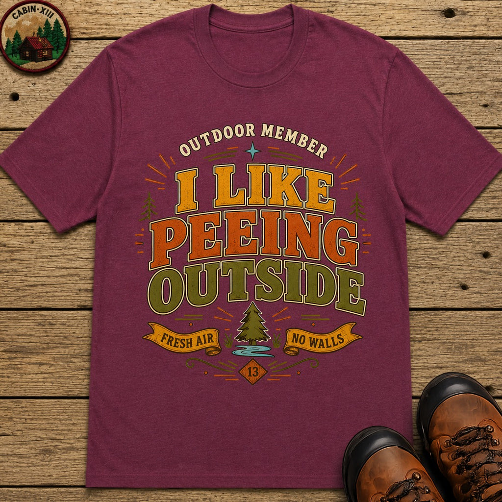 I Like Peeing Outside (Modern) T Shirt - Berry