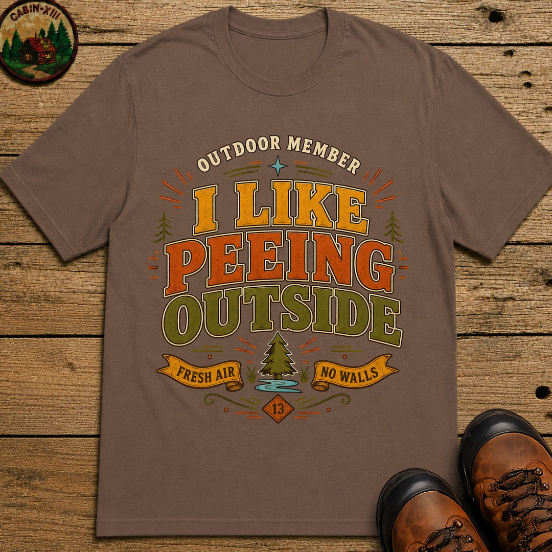 I Like Peeing Outside (Modern) T Shirt - Espresso