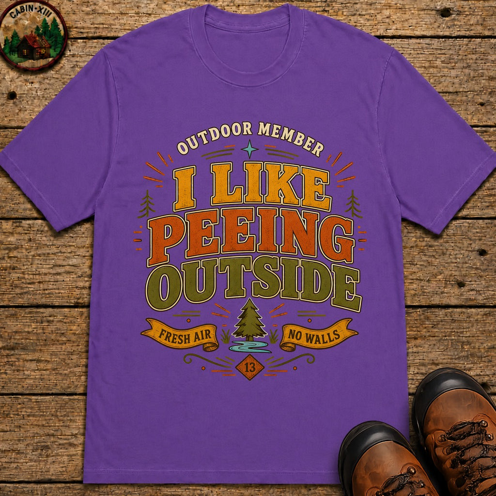 I Like Peeing Outside (Modern) T Shirt - Grape