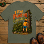 I Like Peeing Outside (Og) T Shirt - Moss
