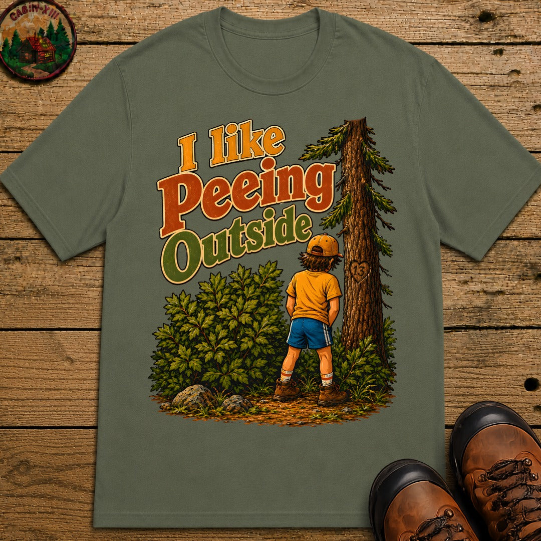 I Like Peeing Outside (Og) T Shirt - Moss
