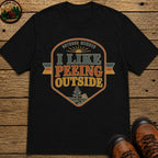 I Like Peeing Outside (Retro) T Shirt - Black