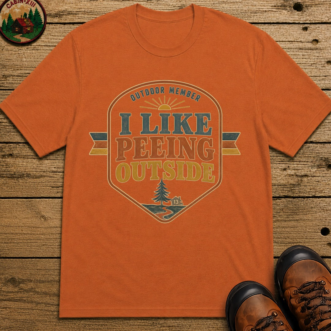 I Like Peeing Outside (Retro) T Shirt - Yam