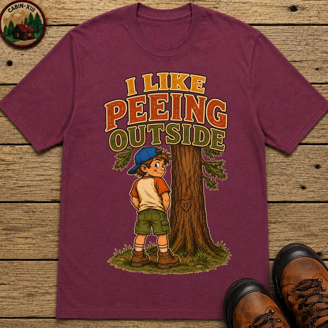 I Like Peeing Outside T-Shirt - Berry