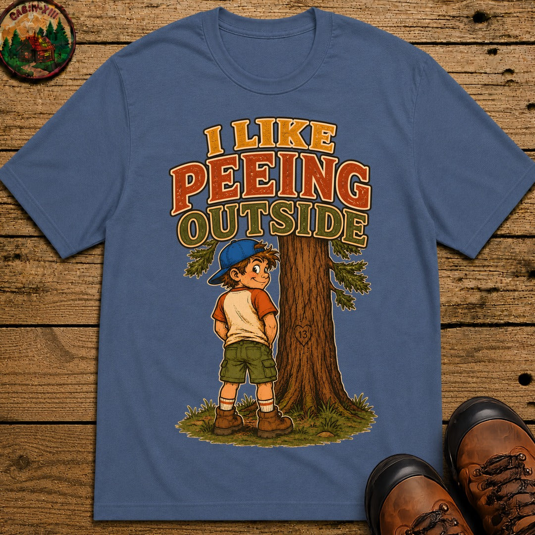 I Like Peeing Outside T-Shirt - Blue Jean