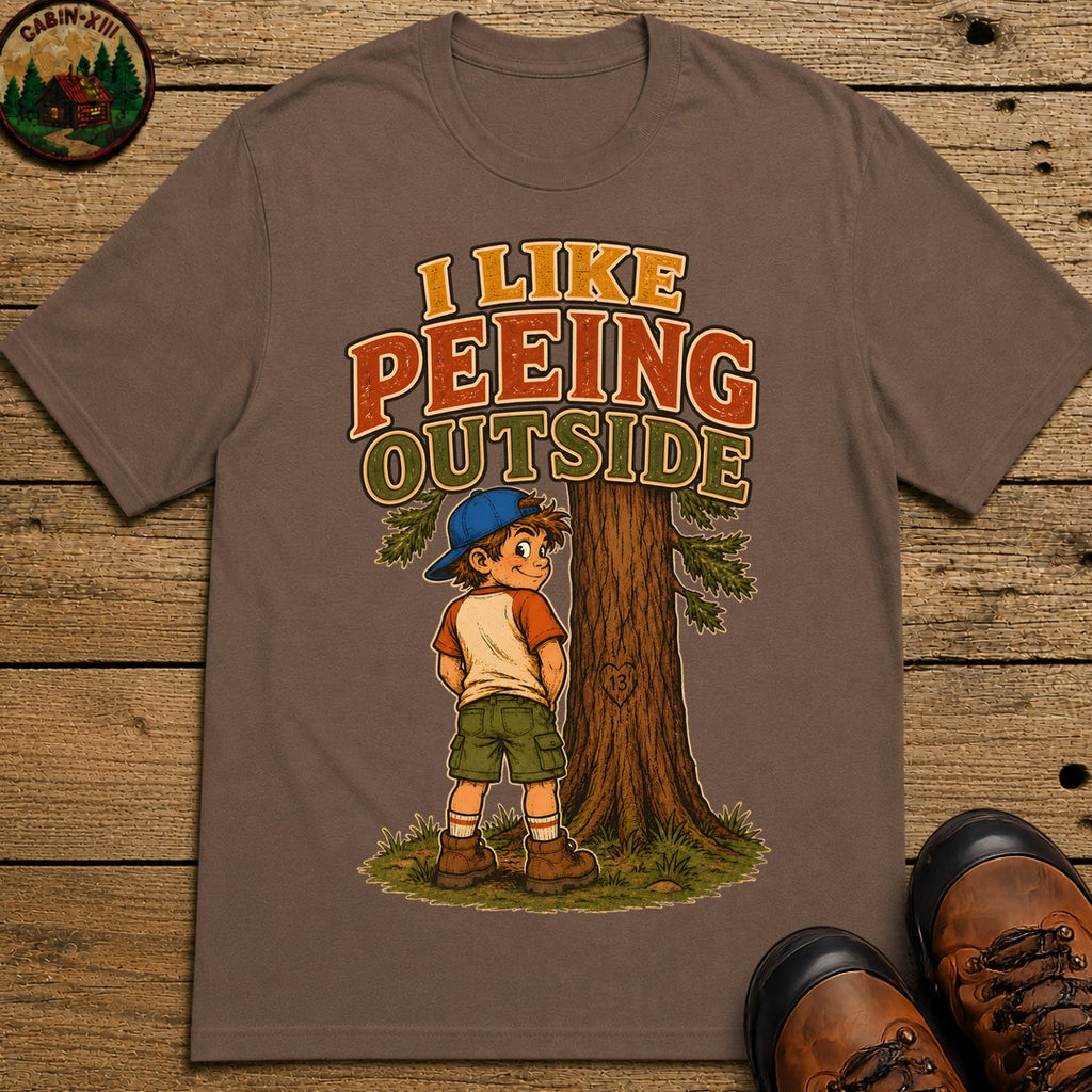 I Like Peeing Outside T-Shirt - Espresso