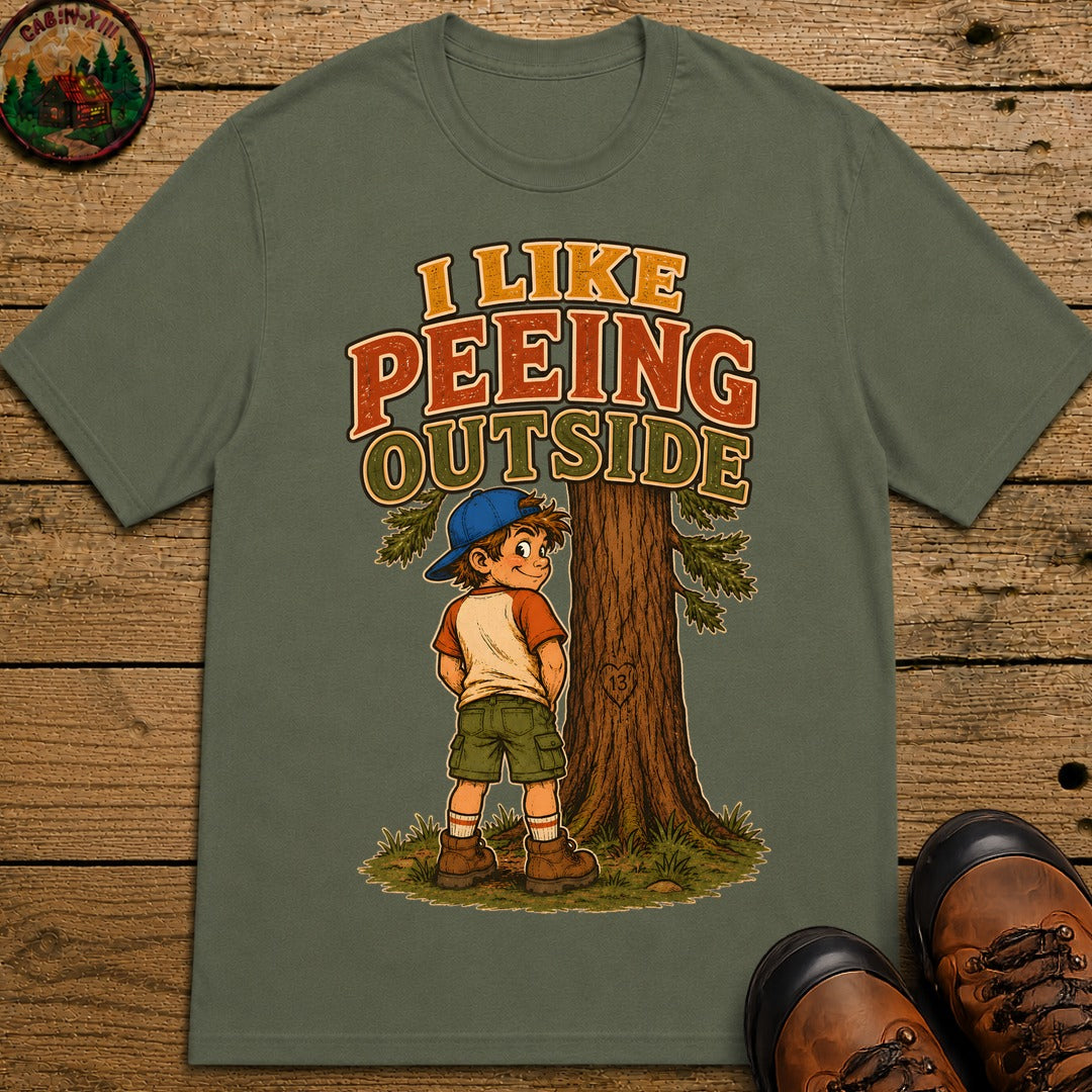 I Like Peeing Outside T-Shirt - Moss
