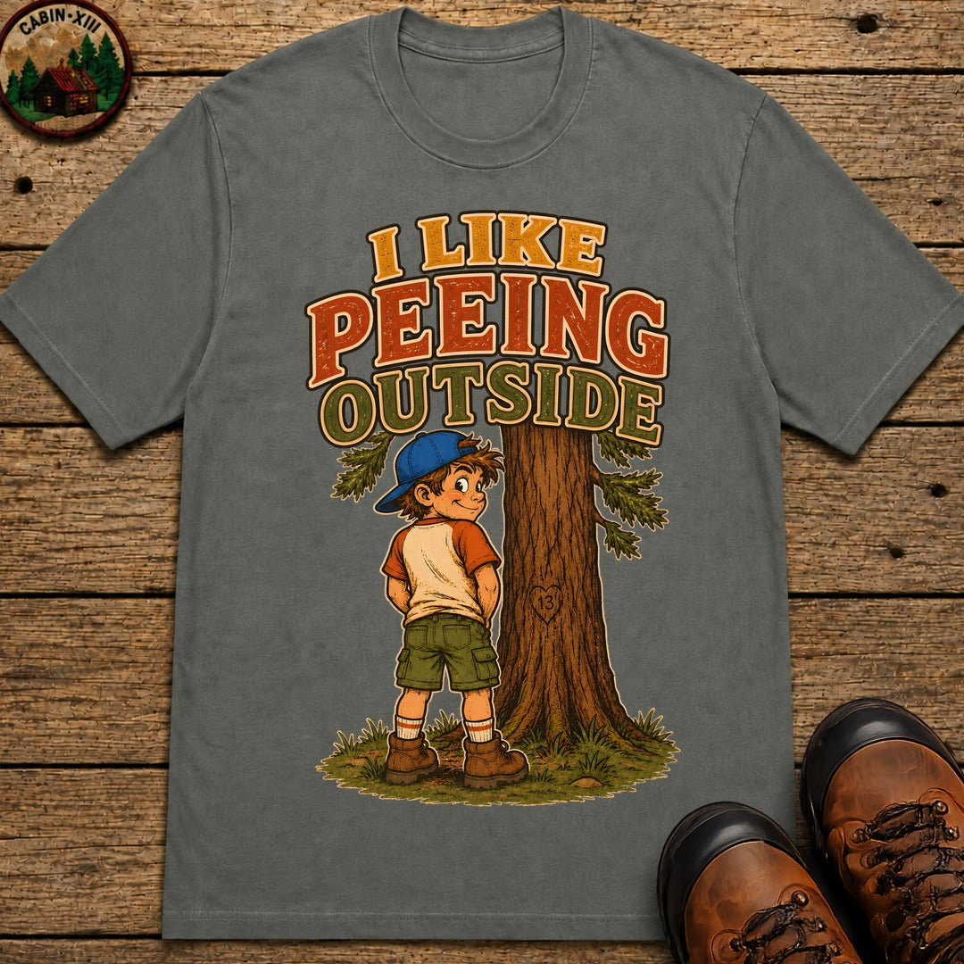 I Like Peeing Outside T-Shirt - Pepper
