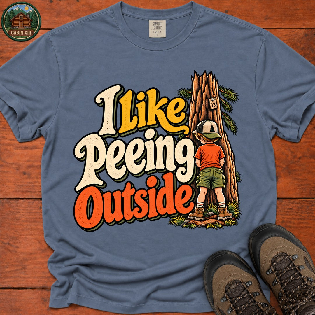 I Like Peeing Outside V2 T-Shirt - Blue Jean