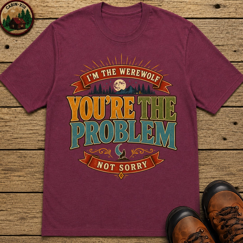 I'M The Werewolf (Modern) Badge T Shirt - Berry