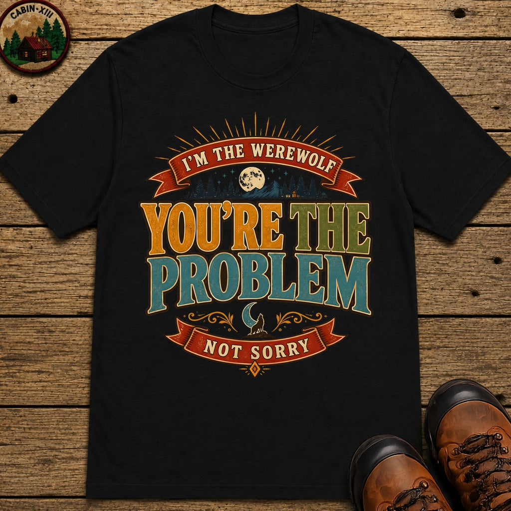 I'M The Werewolf (Modern) Badge T Shirt - Black