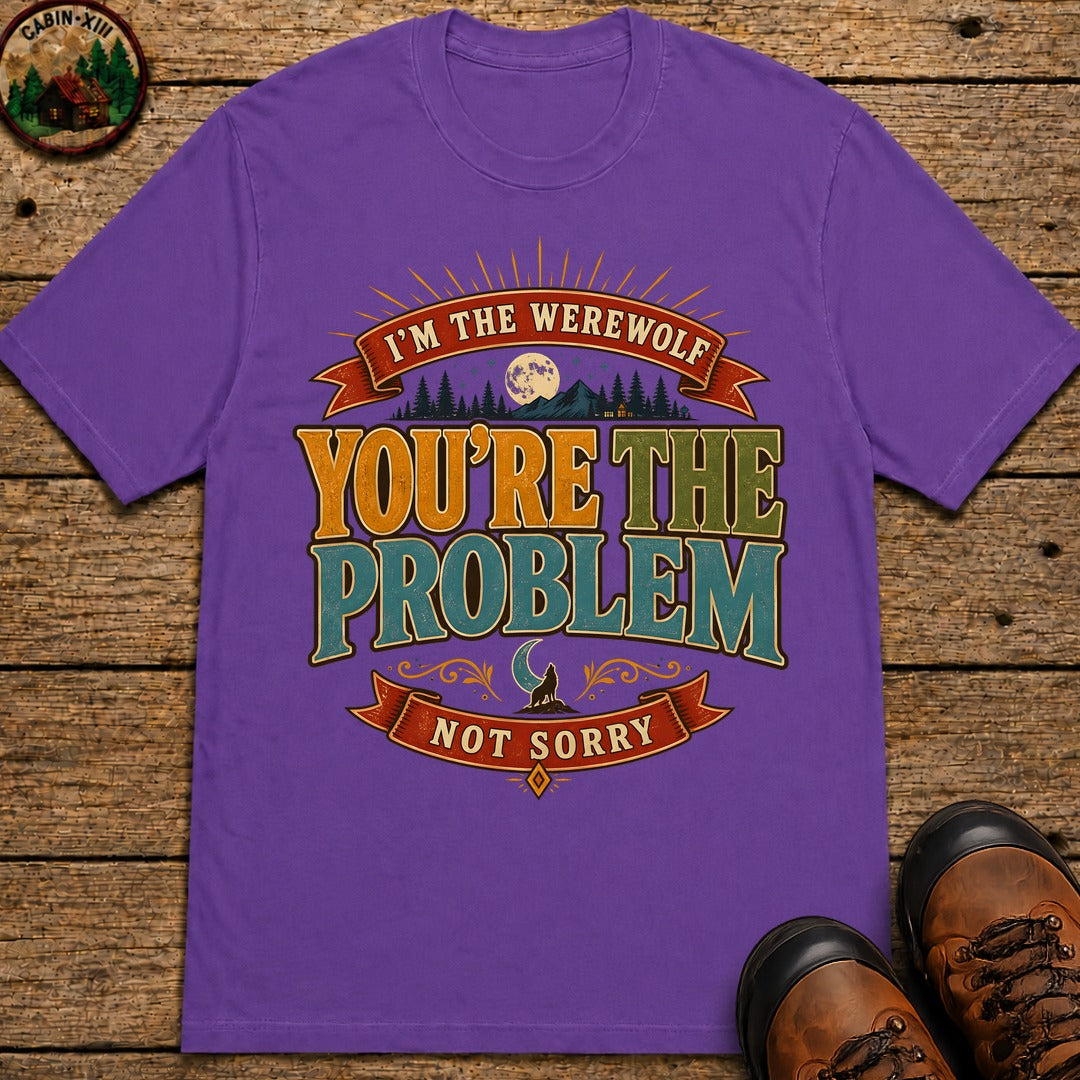 I'M The Werewolf (Modern) Badge T Shirt - Grape