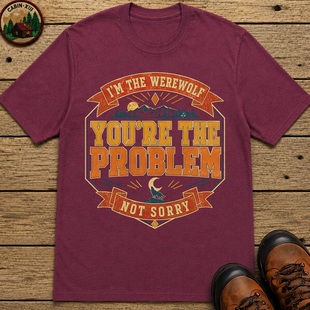 I'M The Werewolf (Retro) Badge T Shirt - Berry