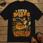 I Open Boxes of Angry Air T-Shirt - Black