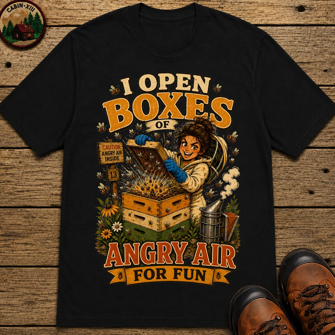 I Open Boxes of Angry Air T-Shirt - Black