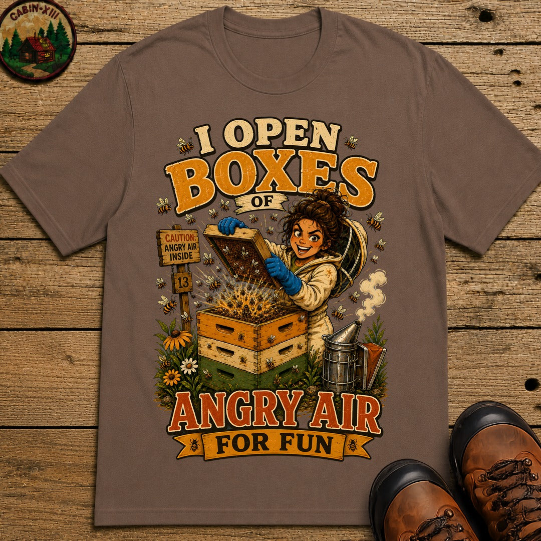 I Open Boxes of Angry Air T-Shirt - Espresso