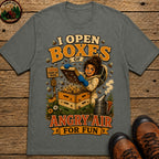 I Open Boxes of Angry Air T-Shirt - Pepper