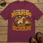 If You See Me Running Scram Funny Beekeeping Shirt - Berry