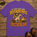 If You See Me Running Scram Funny Beekeeping Shirt - Grape