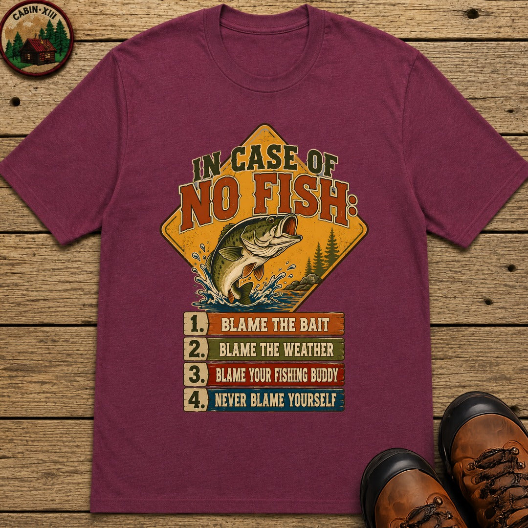 In Case Of No Fish T Shirt - Berry