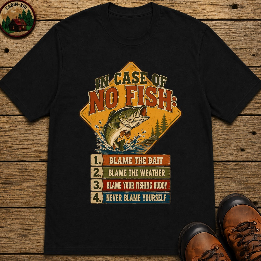 In Case Of No Fish T Shirt - Black