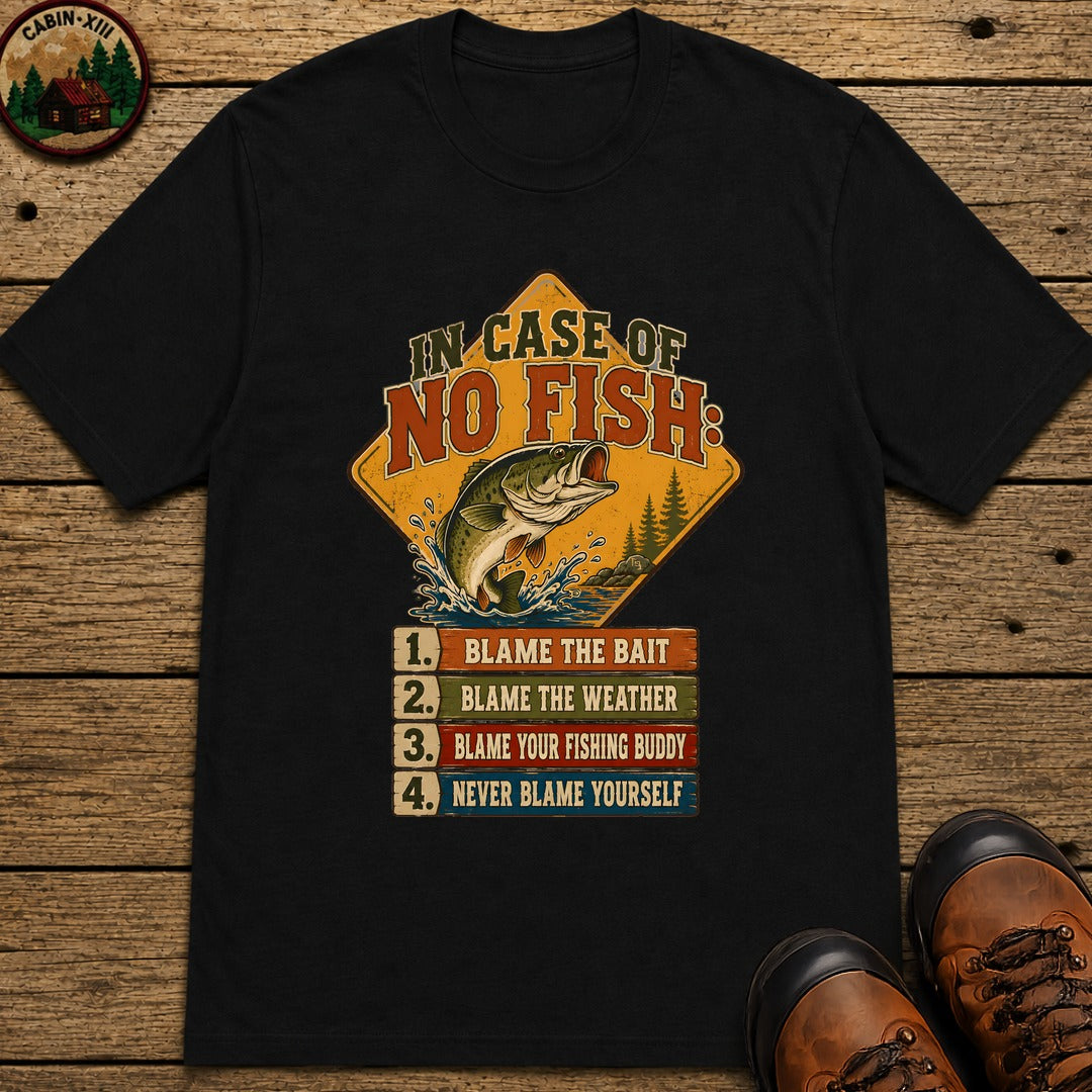 In Case Of No Fish T Shirt - Black
