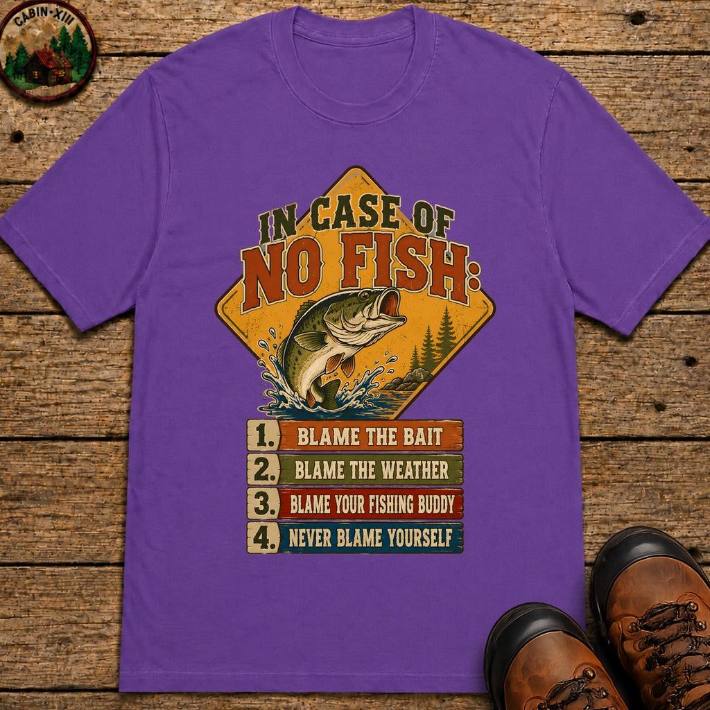 In Case Of No Fish T Shirt - Grape