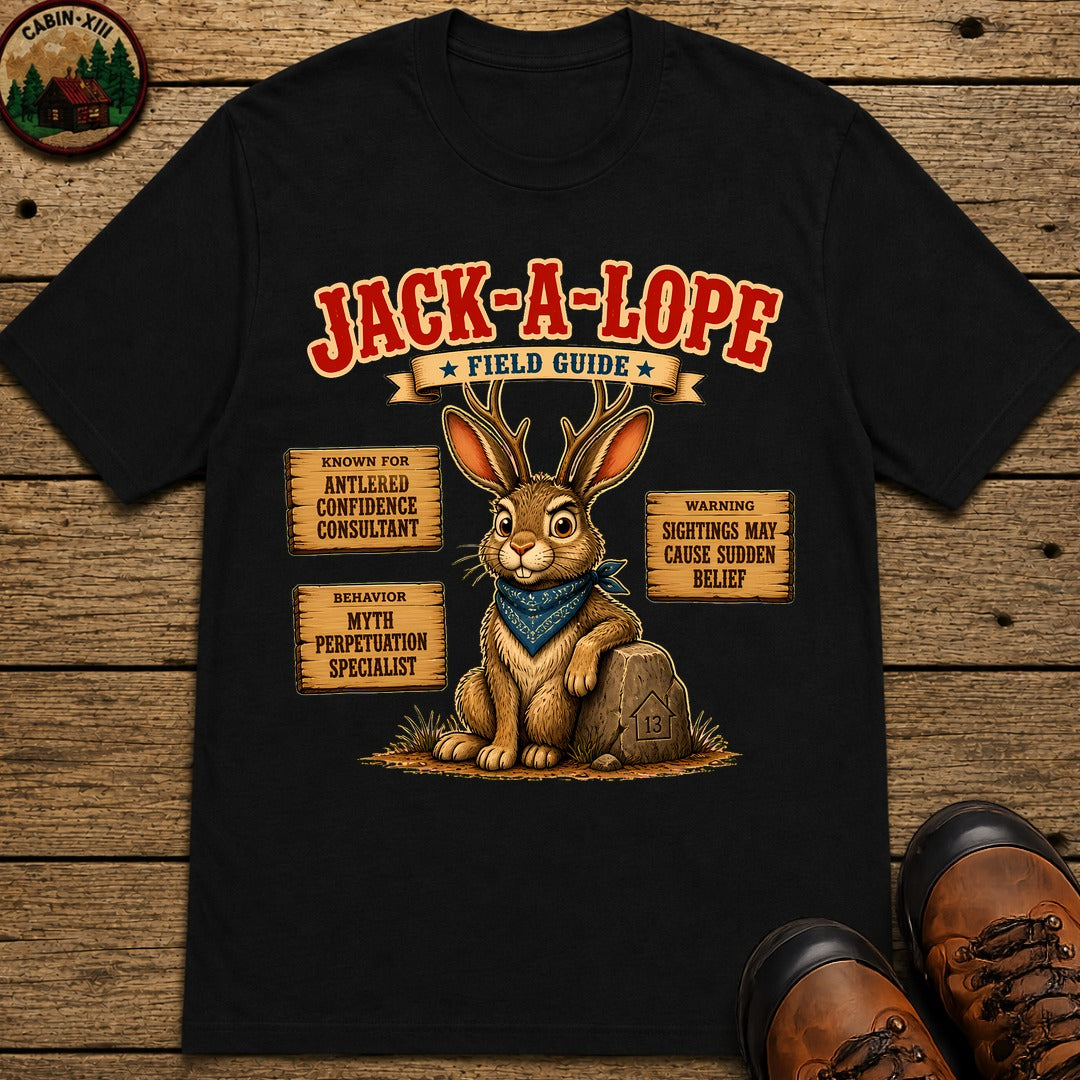 Jack A Lope Field Guide T-Shirt - Black