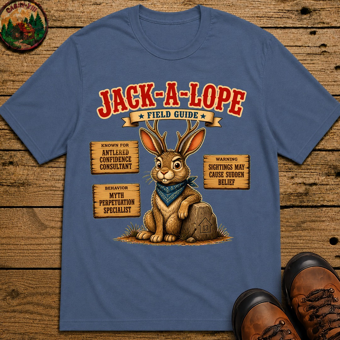 Jack A Lope Field Guide T-Shirt - Blue Jean