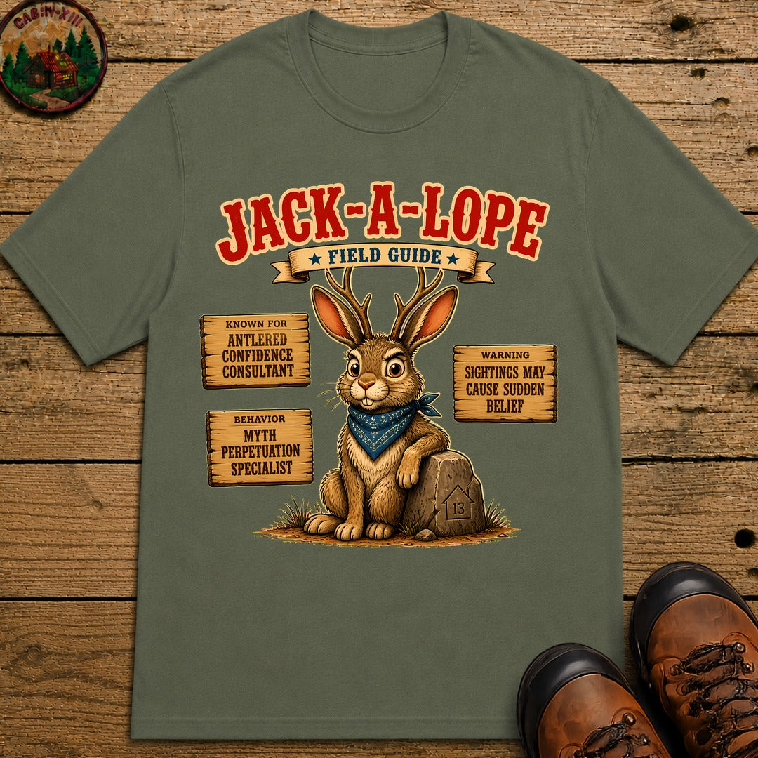 Jack A Lope Field Guide T-Shirt - Moss