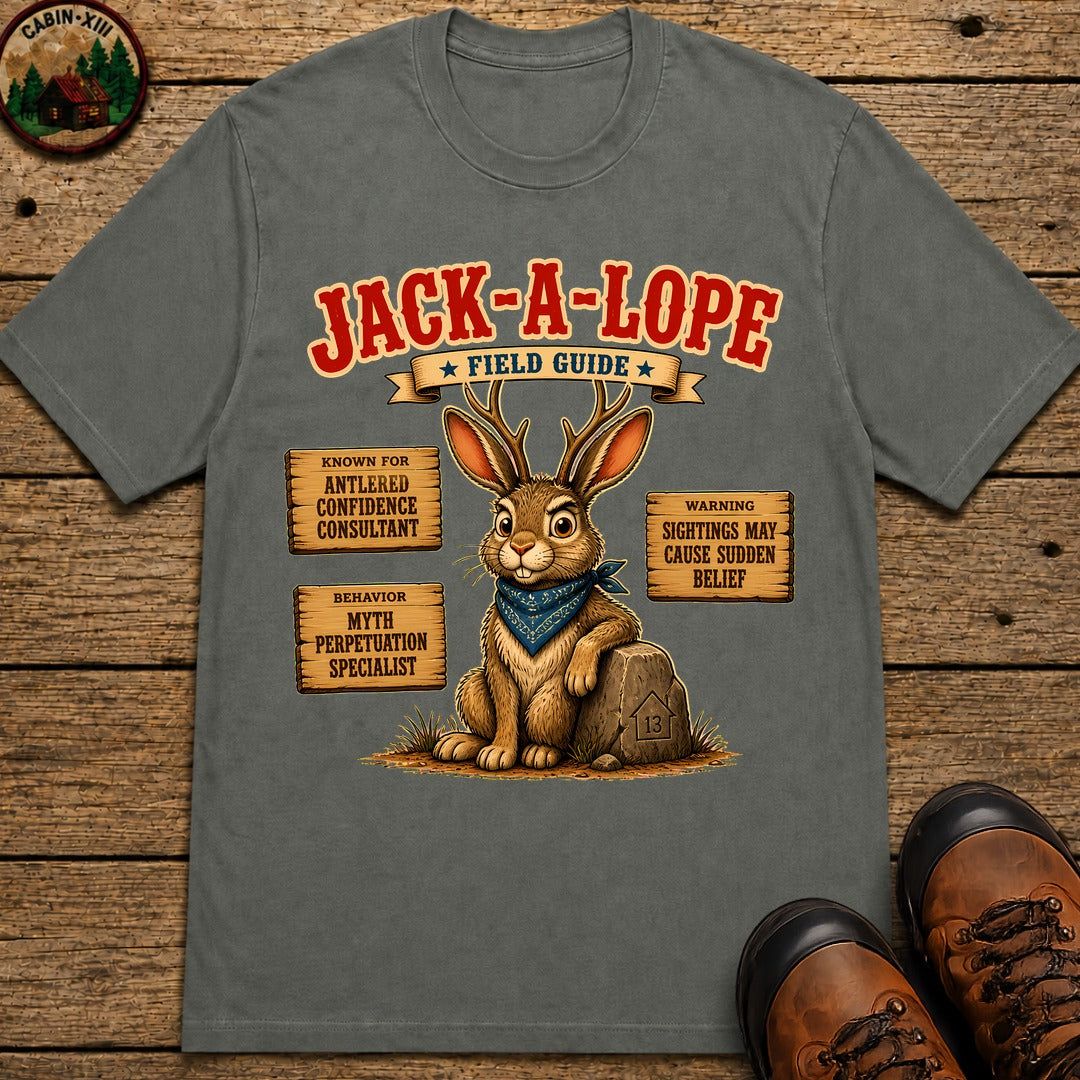 Jack A Lope Field Guide T-Shirt - Pepper