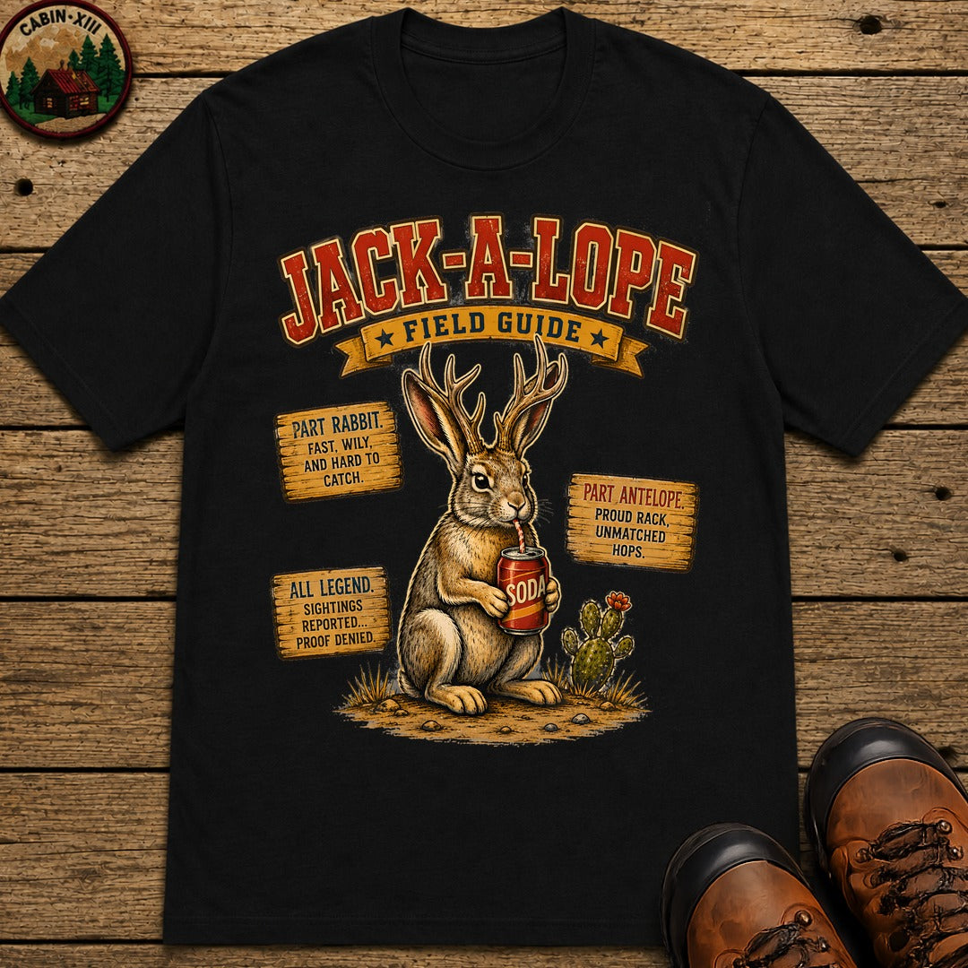 Jack A Lope Field Guide T Shirt - Black