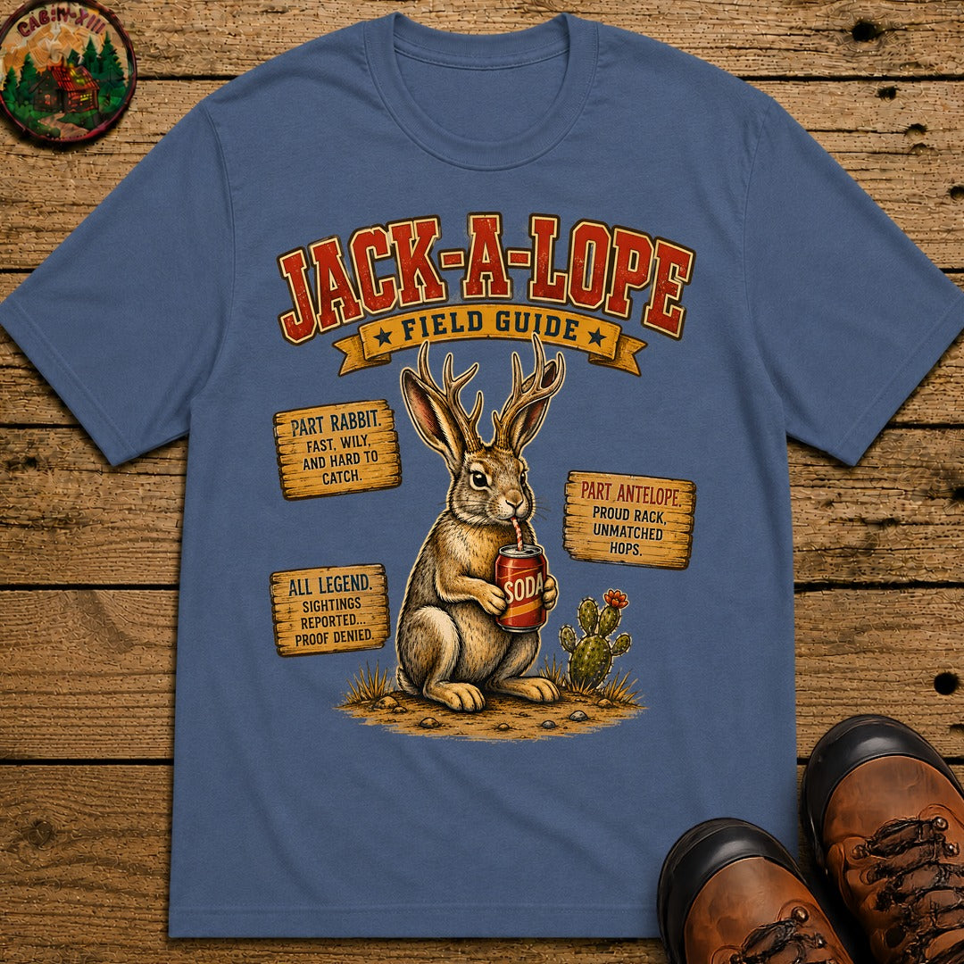 Jack A Lope Field Guide T Shirt - Blue Jean