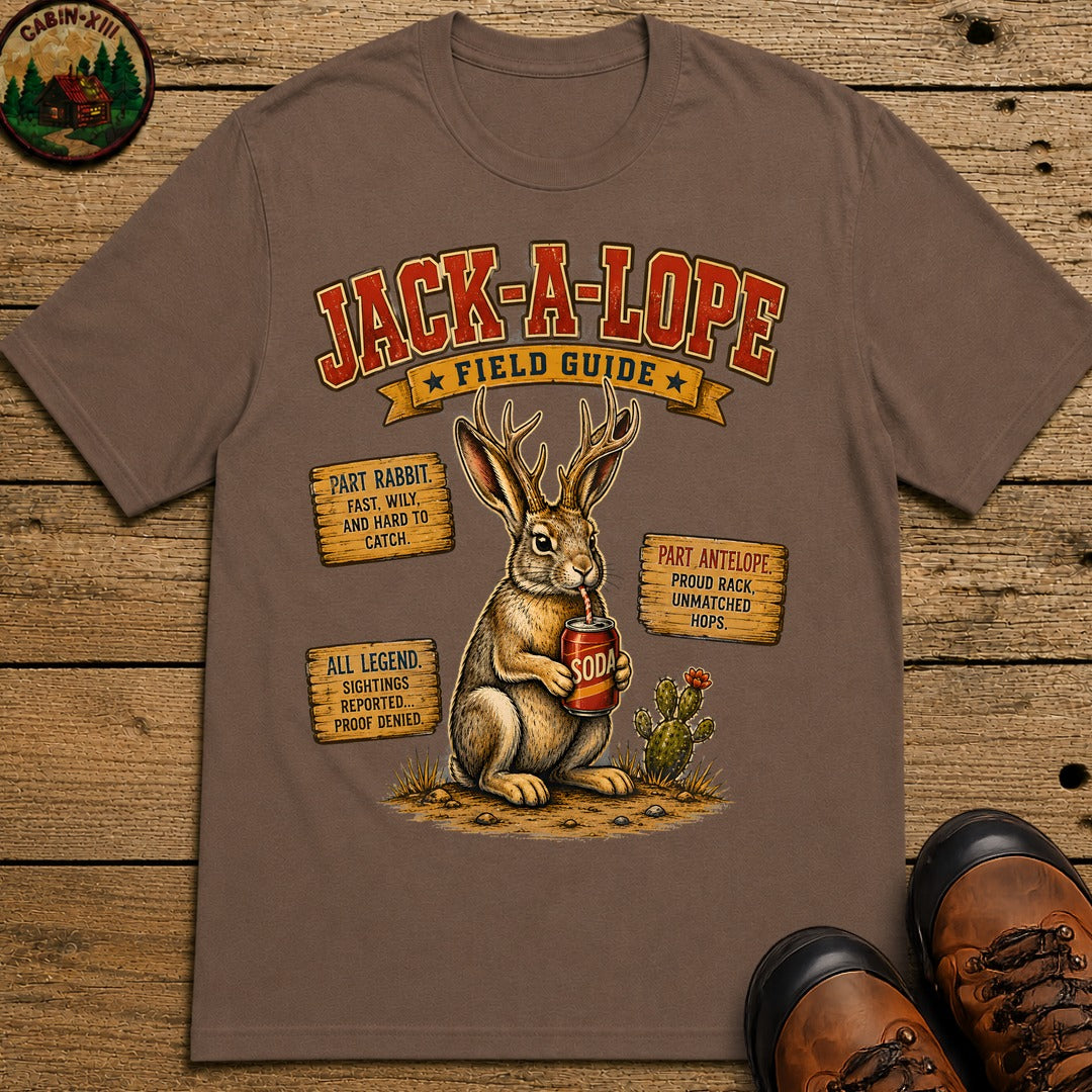 Jack A Lope Field Guide T Shirt - Espresso
