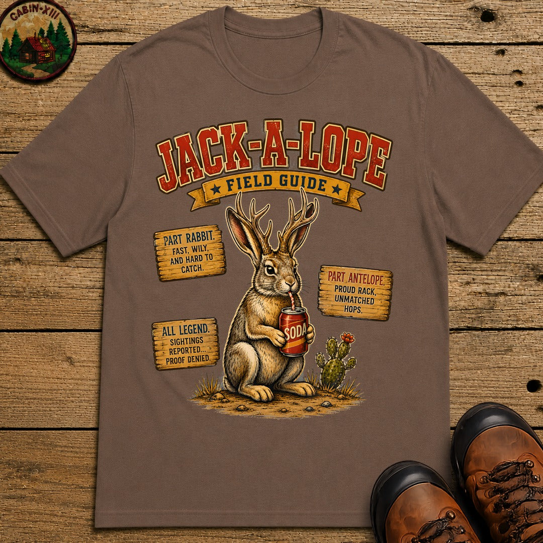 Jack A Lope Field Guide T Shirt - Espresso
