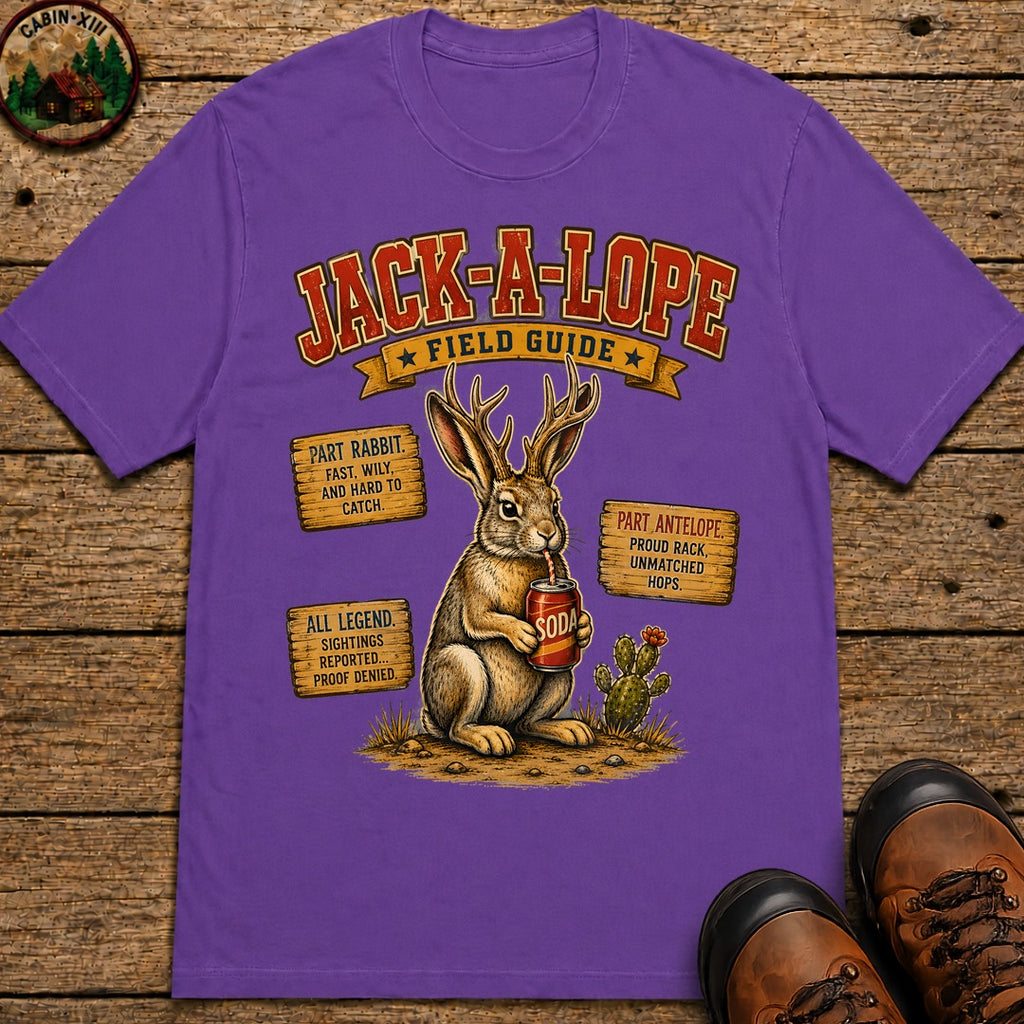 Jack A Lope Field Guide T Shirt - Grape