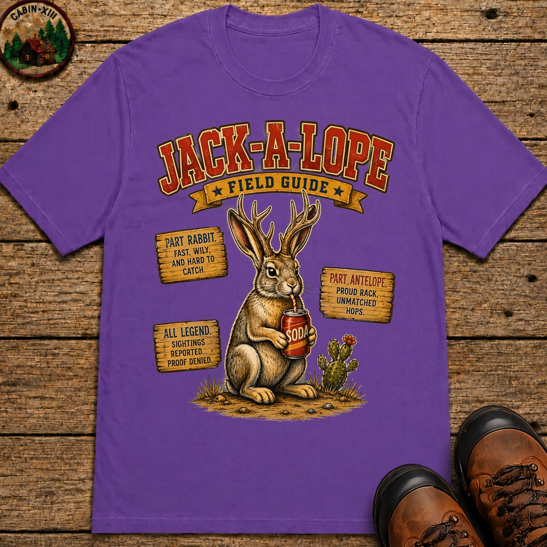 Jack A Lope Field Guide T Shirt - Grape